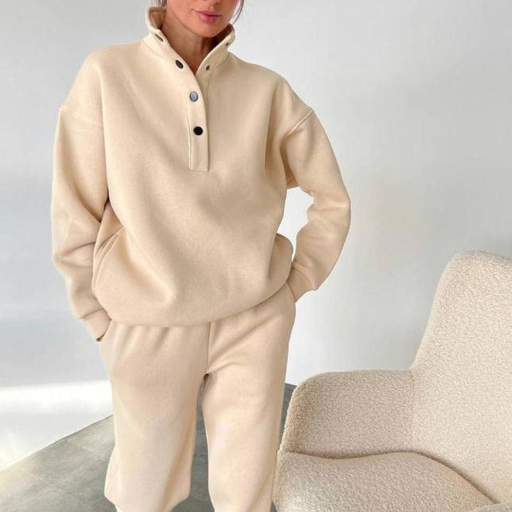 Levoire | Chemise à col button-up élégante ensemble deux pièces