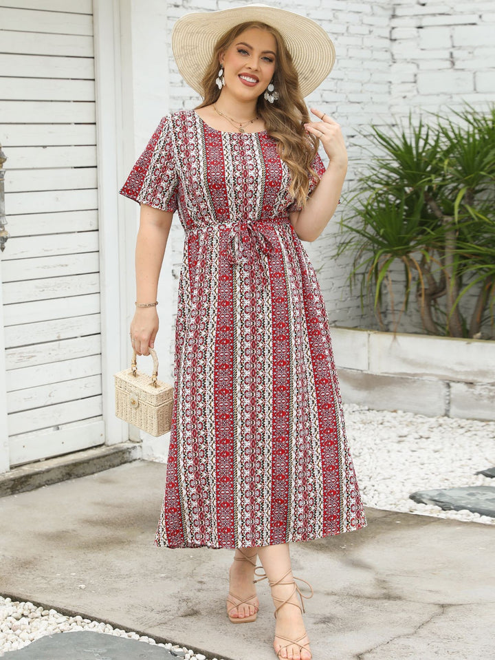 Robe maxi femme avec un ruban finement conçu et un motif intemporel Levoire