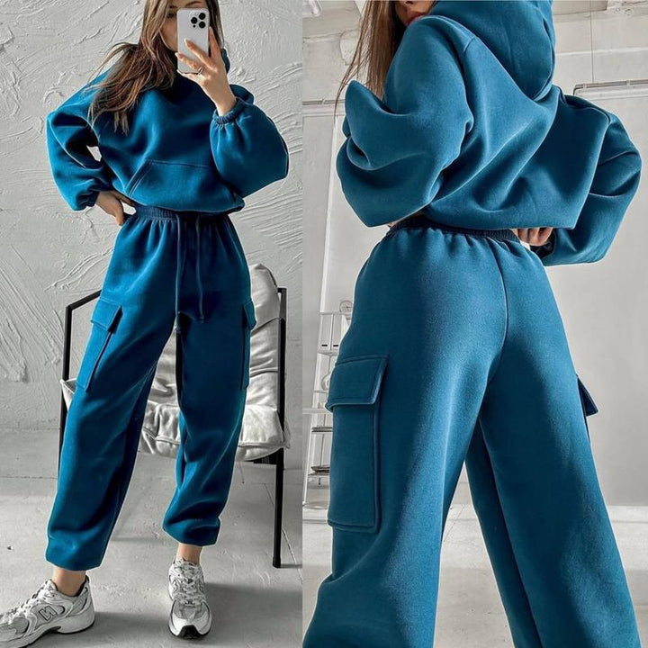 Levoire | Trendikkin Mode Sport Loisirs Ensemble Sweat à Capuche Bleu