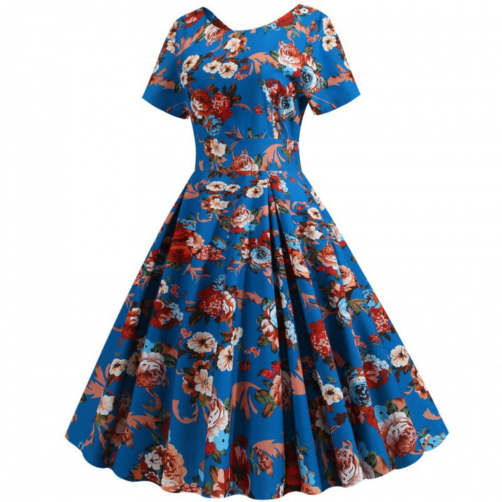 Robe swing pour femmes avec un design floral et un haut ajusté Levoire