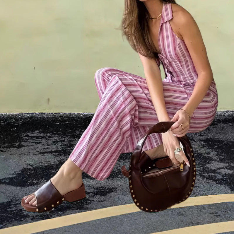 Ensemble décontracté femme deux pièces avec pantalon long et top ajustable Levoire