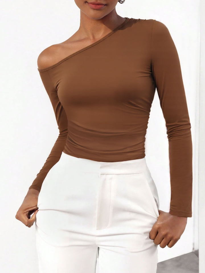 Chemise à manches longues asymétrique pour femmes avec décolleté sophistiqué Levoire