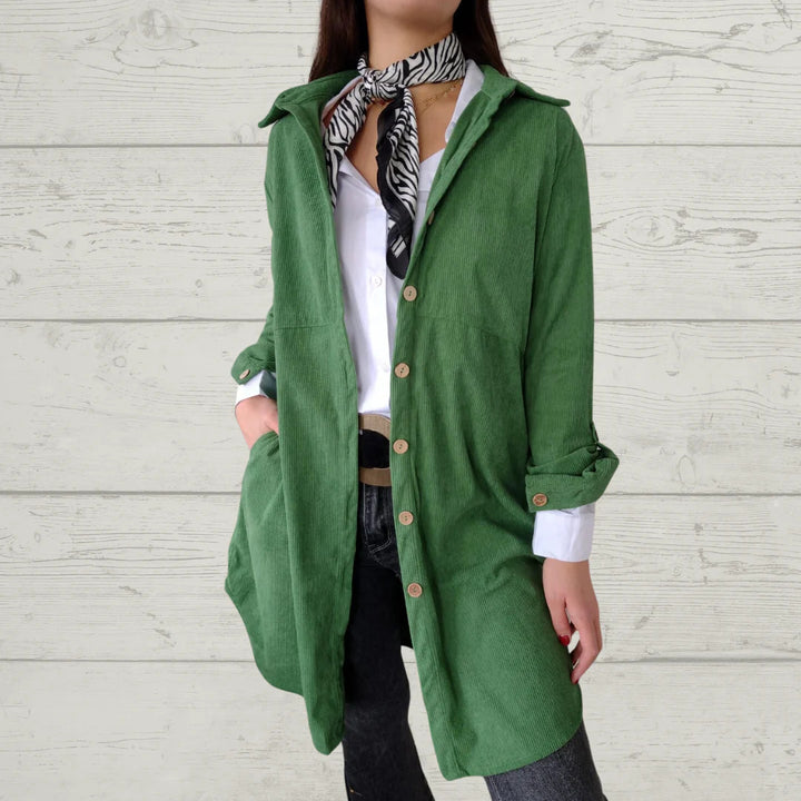 Chemise veste à manches longues pour femmes avec design en cordon texturé et poches pratiques Levoire