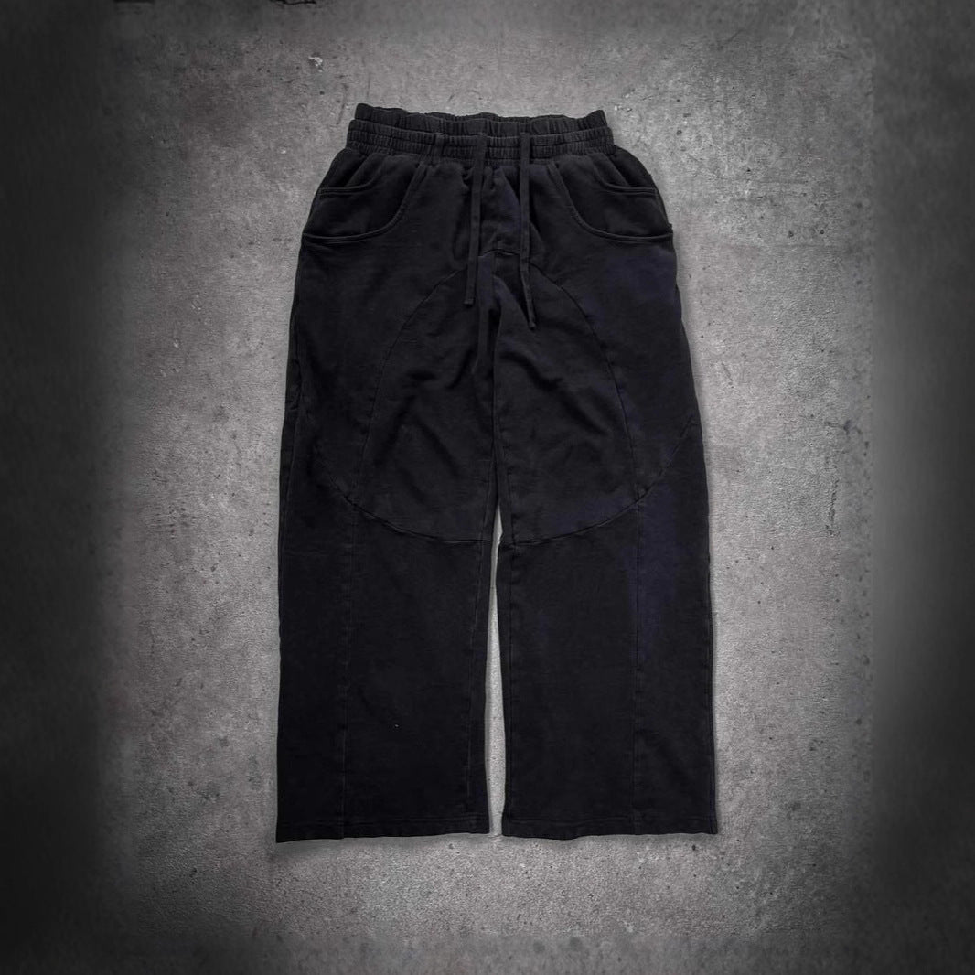 Pantalons en tissu décontractés pour femmes avec taille élastique et poches latérales volumineuses Levoire