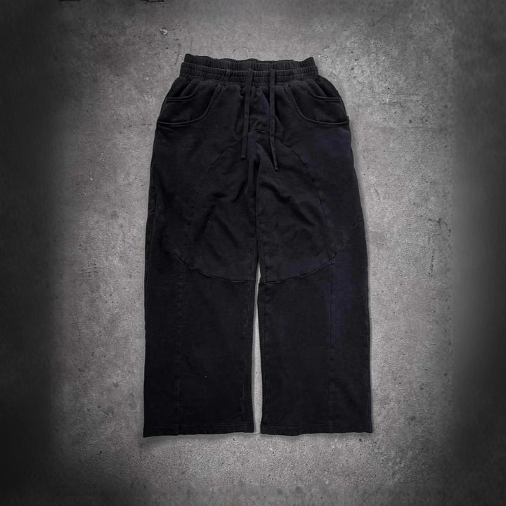 Pantalons en tissu décontractés pour femmes avec taille élastique et poches latérales volumineuses Levoire