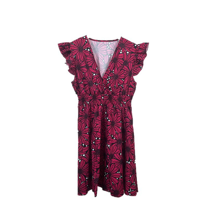 Robe Florale Élégante pour Femmes avec Ourlet Ample et Volants Levoire