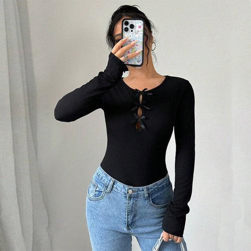 Robe femme avec nœuds décoratifs et manches longues Levoire