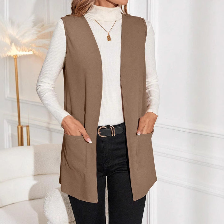Gilet long réversible pour femmes avec poches Levoire