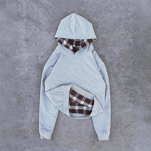 Haut de survêtement décontracté pour femmes avec doublure en matelassé et motif à carreaux contrasté Levoire