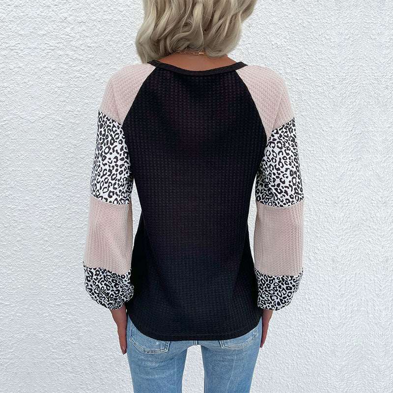 Top à la mode pour femmes avec imprimé animal et élégantes manches bouffantes Levoire