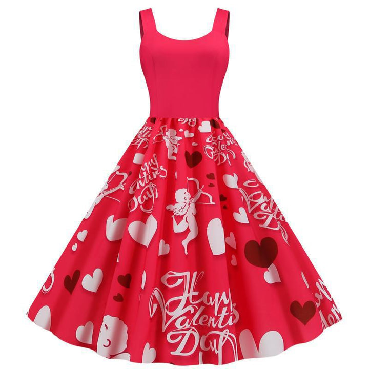 Robe Swing pour femmes avec des designs de cœur romantiques Levoire