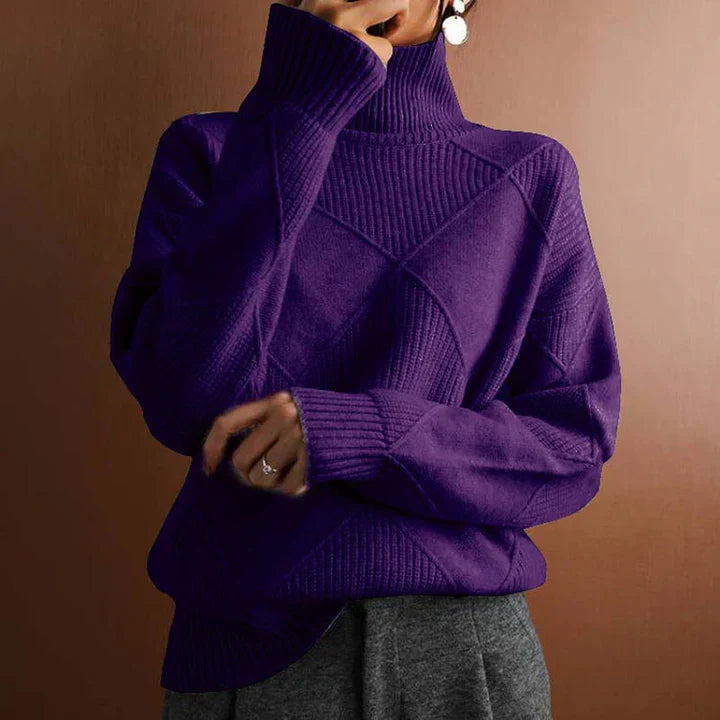 Levoire | Pull En Tricot Décontracté Et Simple Violet foncé