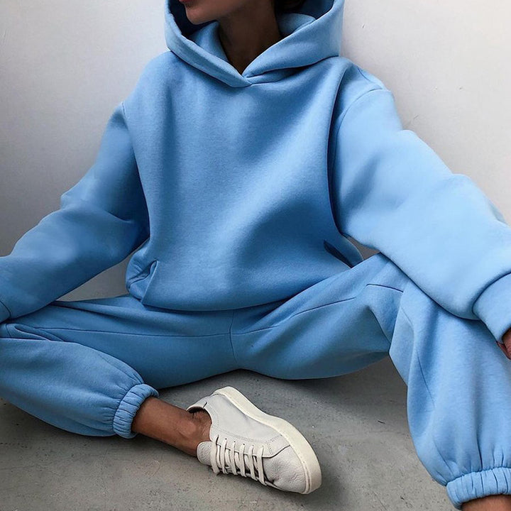 Ensemble de sweat à capuche surdimensionné et de pantalon de jogging pour femmes Levoire