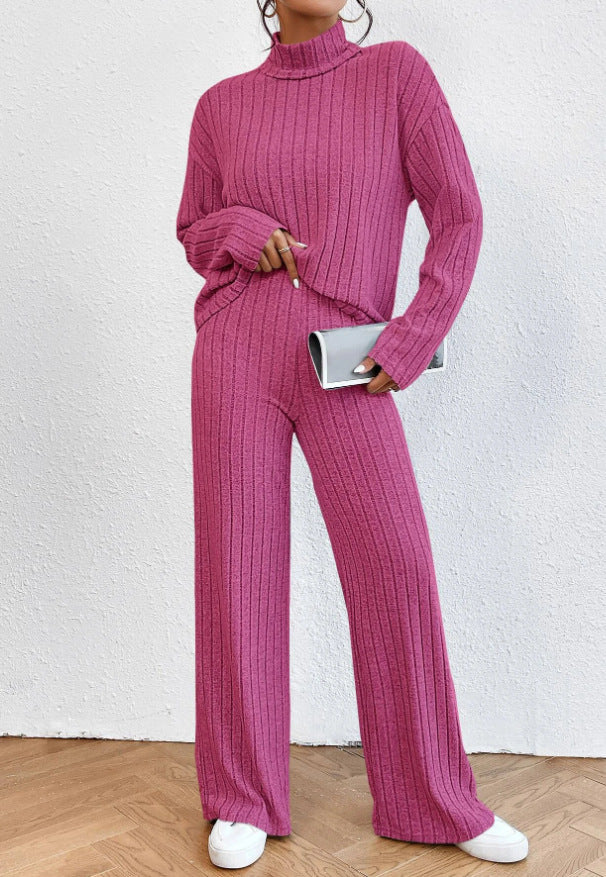 Levoire | Haut Chic Confortable Et Pantalon Ensemble Deux Pièces Pour Femmes Rosa