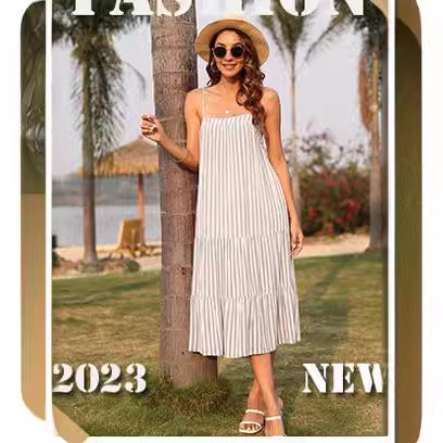 Robe midi femme avec coupe fluide et design rayé Levoire