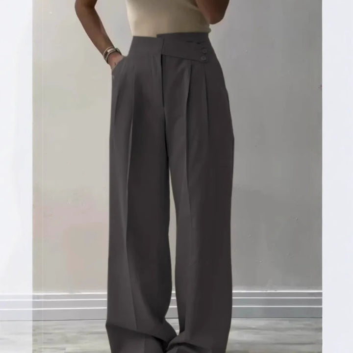 Pantalon élégant large plissé pour dames Levoire