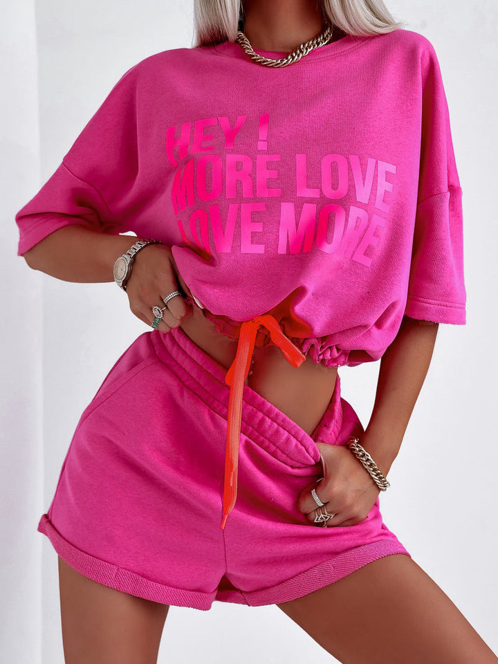 Levoire | Combinaison de top imprimé Rennokirjopainatettu et short Magenta