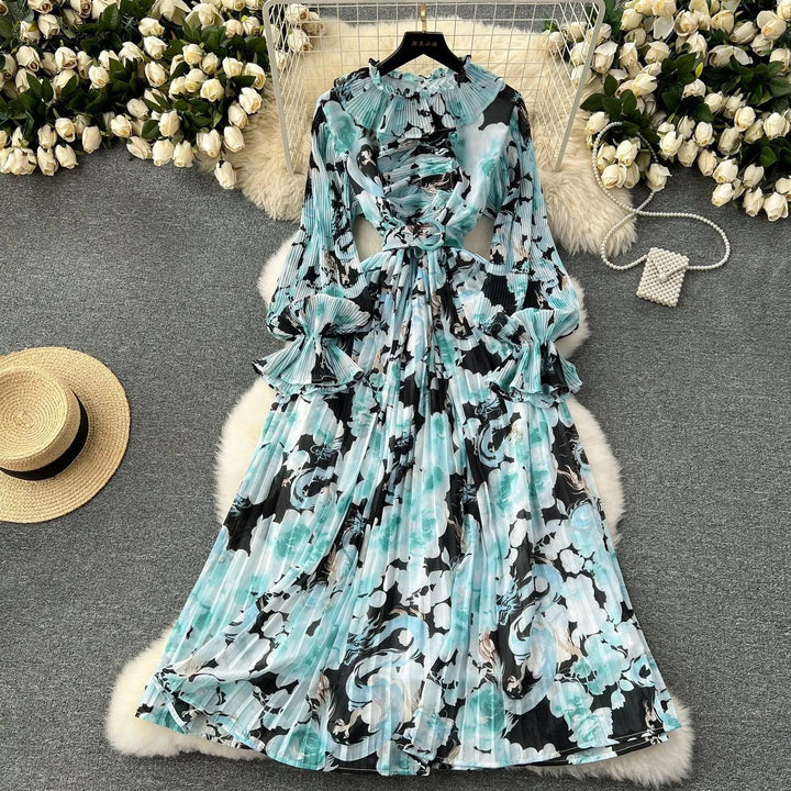 Levoire | Jupe en chiffon plissée Bleu Taille libre