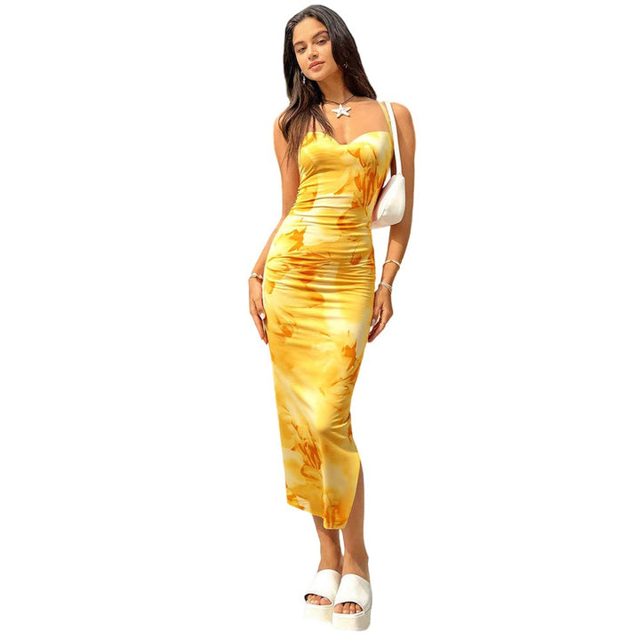 Robe midi pour femmes avec des volants sophistiqués et un élégant décolleté en cascade Levoire