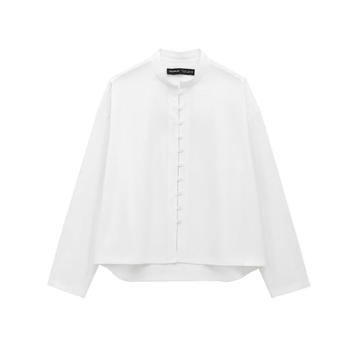 Levoire | Chemise élégante à col montant à manches longues
