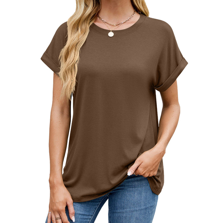 Levoire | Essentiel Uni Ronde Décontractée T-shirt Café