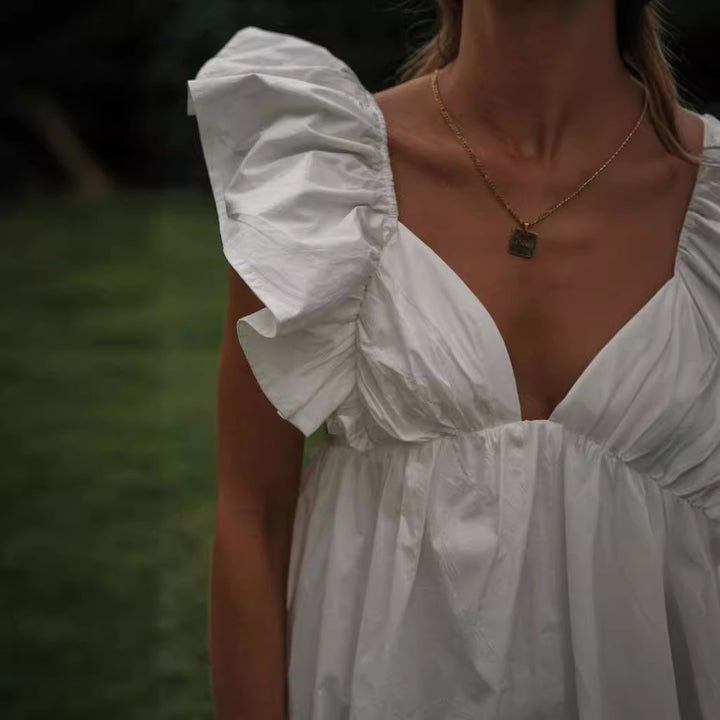 Robe mini aérienne pour femmes avec des volants volumineux Levoire