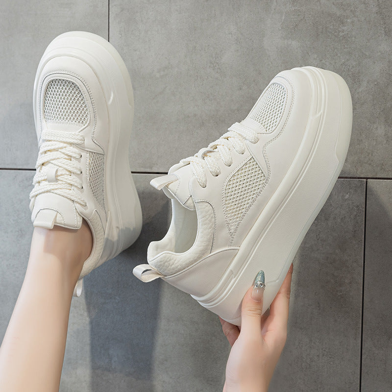 Levoire | Semelle Épaisse Chaussures À Lacets Baskets Blanches Chaussures Pour Femmes
