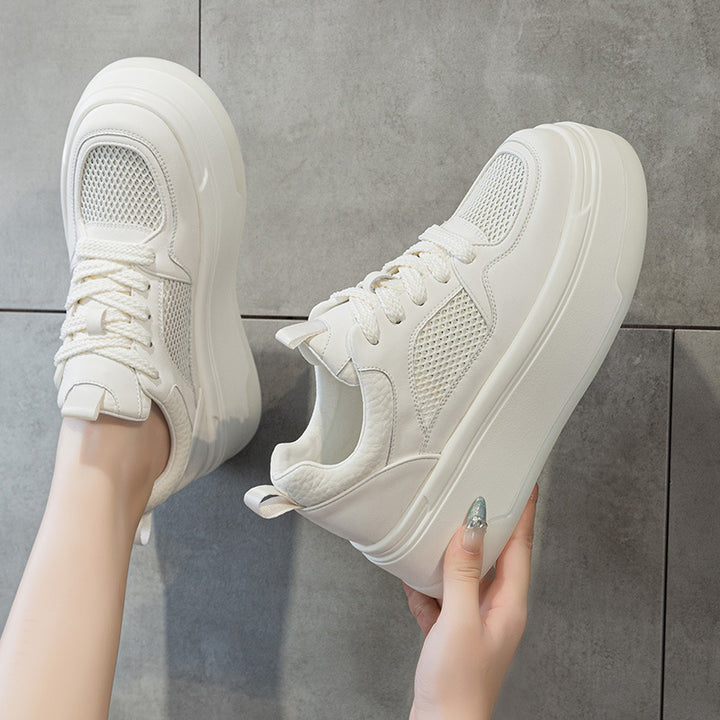 Levoire | Semelle Épaisse Chaussures À Lacets Baskets Blanches Chaussures Pour Femmes
