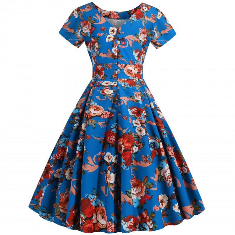 Robe swing pour femmes avec un design floral et un haut ajusté Levoire