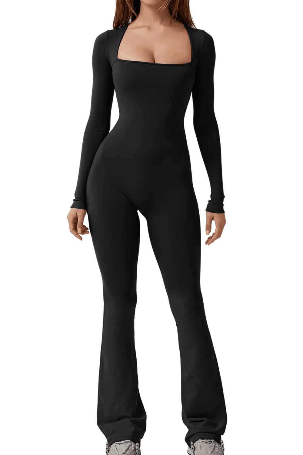 Levoire | T-shirt sexy profond en V slim simple Noir