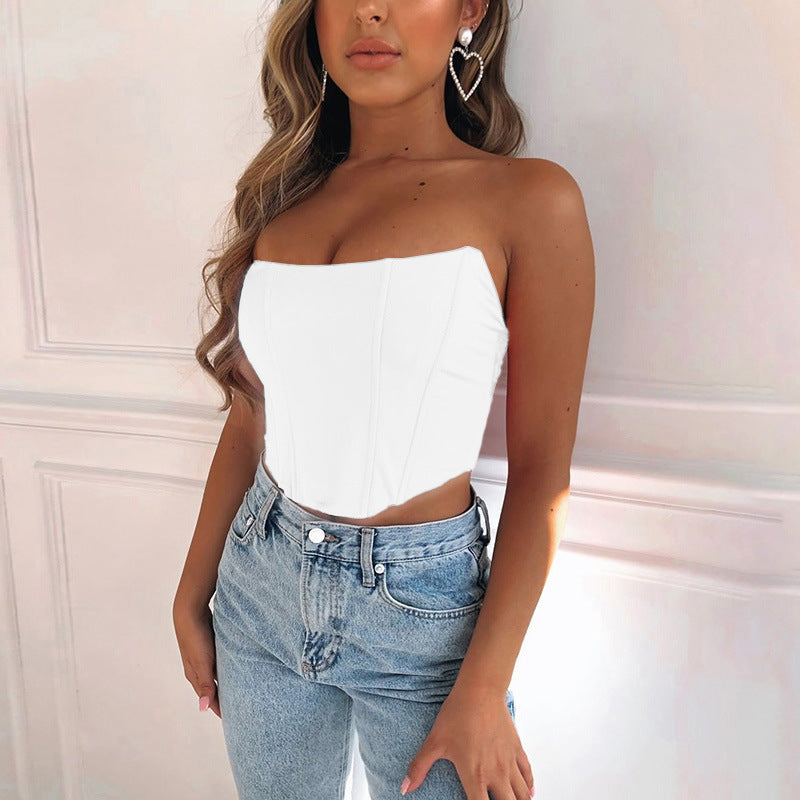 Levoire | Crop-top Découpé Dos Crop Top Une épaule Blanc