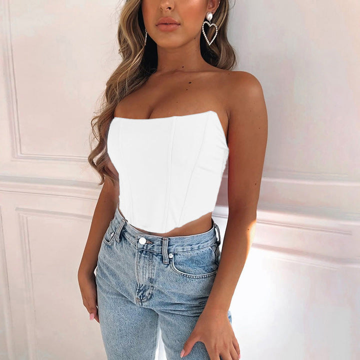 Levoire | Crop-top Découpé Dos Crop Top Une épaule Blanc