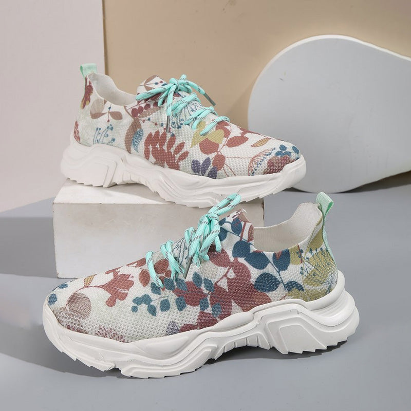 Levoire | Baskets Mesh De Loisir Avec Semelle Ergonomique Et Éléments Floraux Pour Femmes