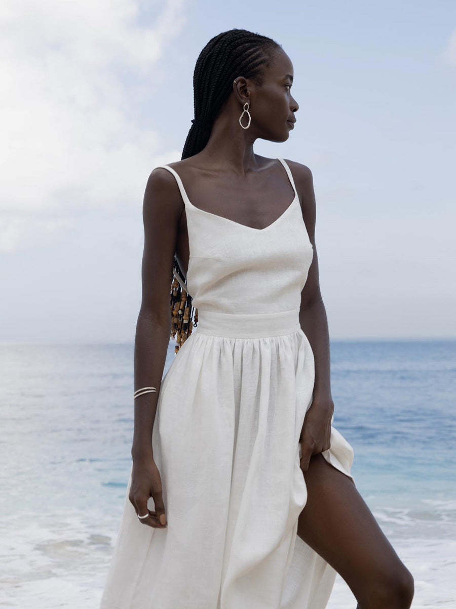 Levoire | Robe Longue En Coton Avec Bretelles