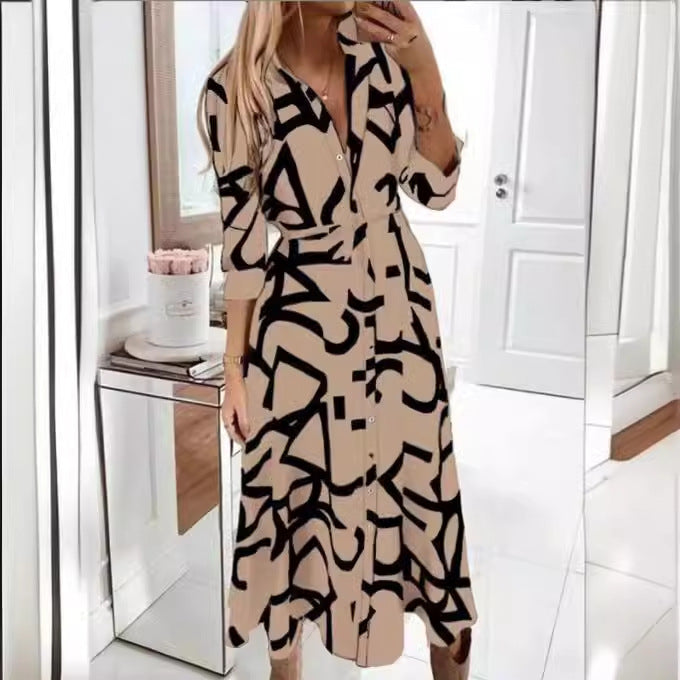 Levoire | Robe nouée à manches longues avec bouton à l'avant ajusté