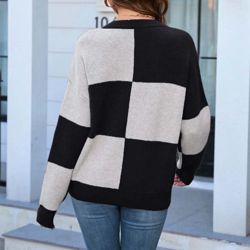 Levoire | Tricot Décontracté À Carreaux