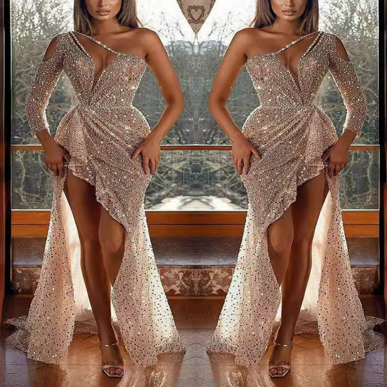 Levoire | Glamouröös Robe de Fête à Manches Longues en Sequins