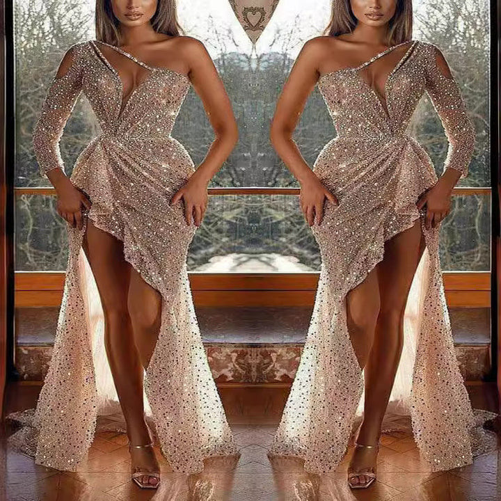 Levoire | Glamouröös Robe de Fête à Manches Longues en Sequins