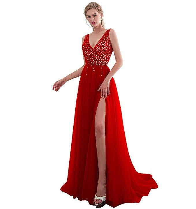 Levoire | Élégante Robe de Soirée Fluide Rot