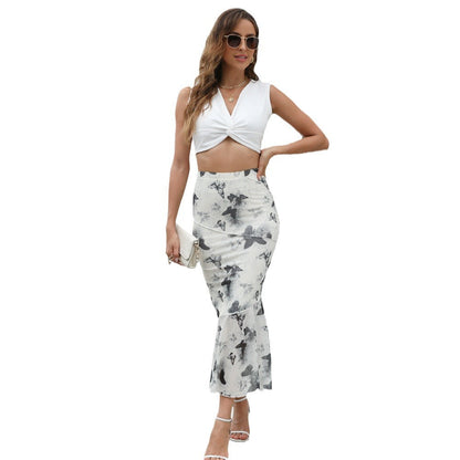 Levoire | Élégance ajustée jupe sirène longue à deux couches