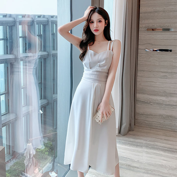 Robe maxi femme à fines bretelles et coupe classique Levoire