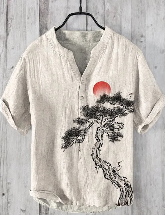Levoire | Chemise Japonaise En Lin Mélangé Soleil sur le pin