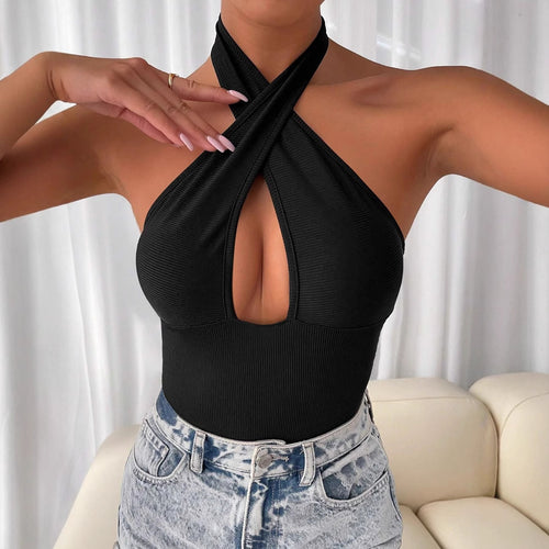 Body pour femme avec décolleté en V profond et design croisé Levoire