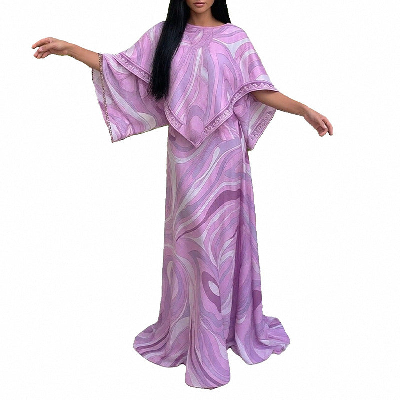 Robe maxi grande taille pour femme avec coupe fluide et design asymétrique Levoire