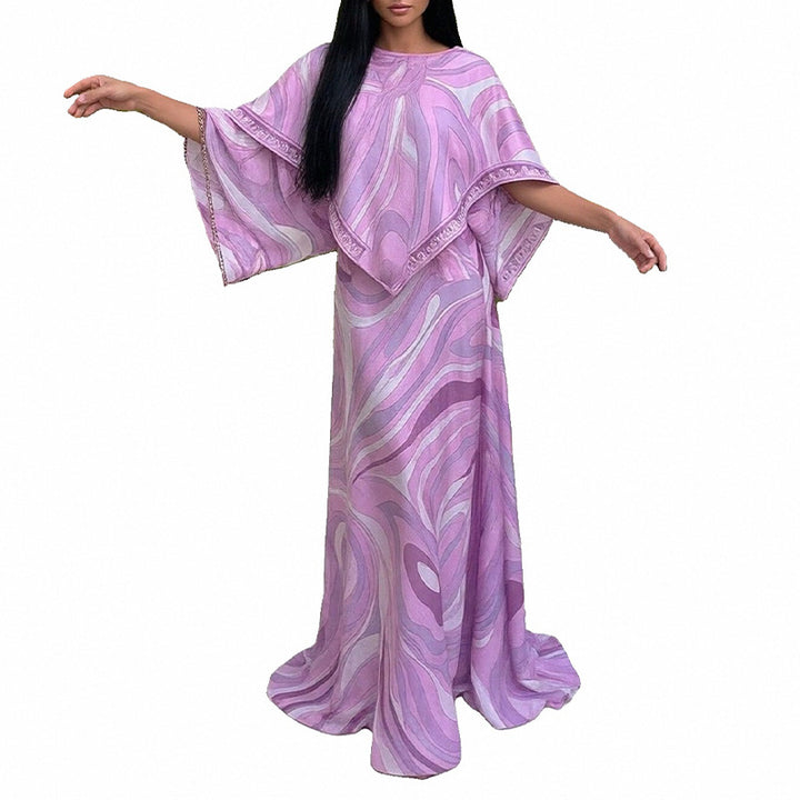 Robe maxi grande taille pour femme avec coupe fluide et design asymétrique Levoire