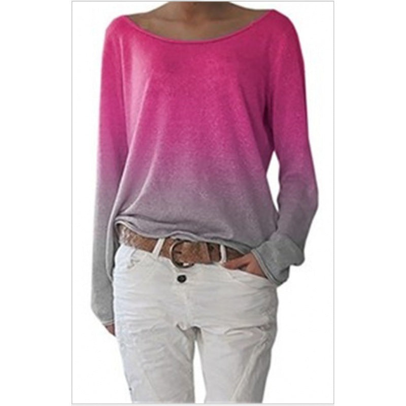 Sweatshirt Femme Oversize avec Design Ombre et Encolure Ronde Large Levoire