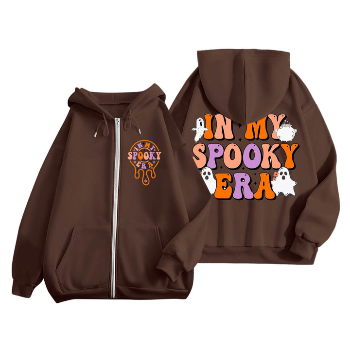 Hoodie pour femmes avec imprimé effrayant et poches kangourou Levoire