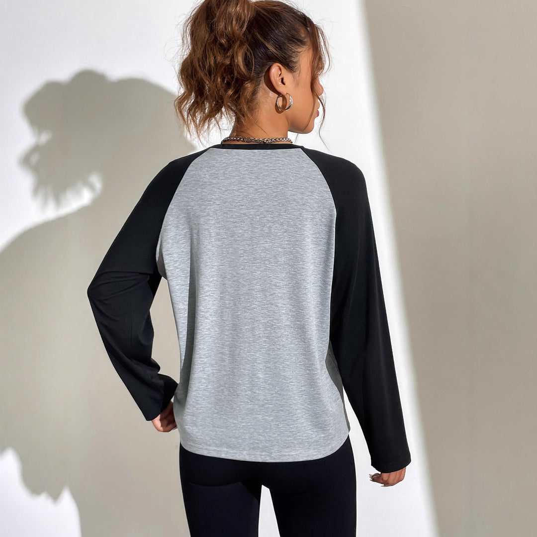 T-shirt Raglan Décontracté pour Femme avec Design Graphique Levoire