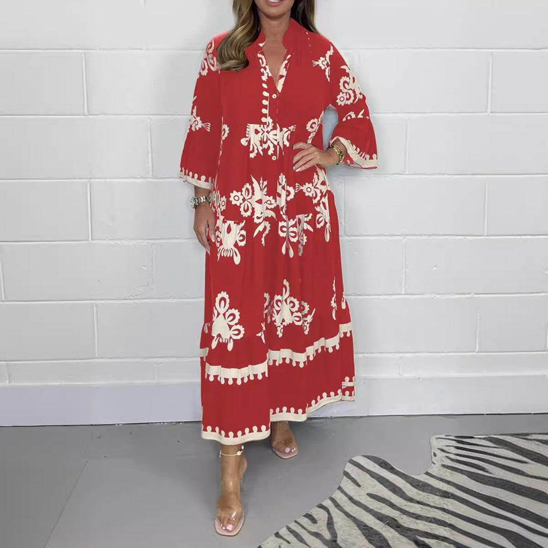 Levoire | Robe Imprimée Élégante Robe Taille Imprimée Pastèque