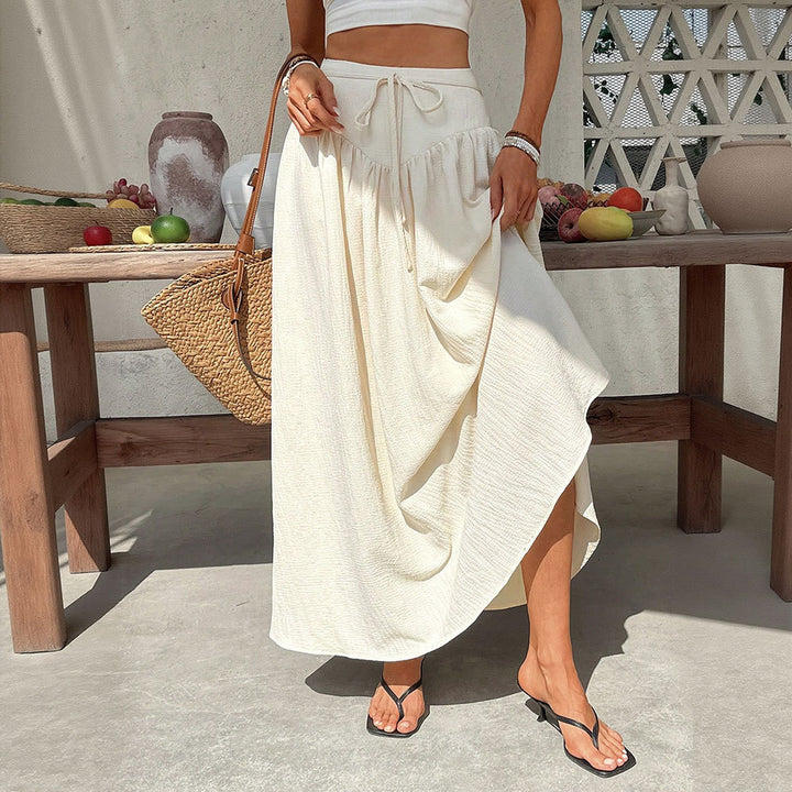 Jupe maxi femme avec une coupe élégante et fluide et un cordon de taille réglable Levoire